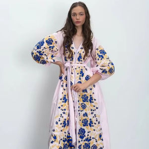 Mujeres Sexy cuello en V profundo lentejuelas bordadas vestidos de fiesta malla Mini vestido globo manga lentejuelas vestido nueva colección bordado - Product Image 1