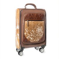 Valise à roulettes de luxe en cuir véritable, souple, à 4 roues, durable, tendance et très vendue, idéale pour les voyages d'affaires
