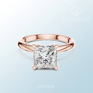 Anillo solitario de princesa premium vs claridad plus color F certificado por IGI hecho a medida, anillos de joyería fina elaborados con elegancia - Product Image 6