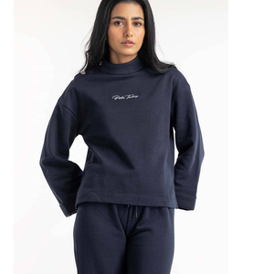 Sudadera elegante de algodón y poliéster de peso pesado para hombre, patrón sólido bordado personalizado, forro polar, diseño de gran tamaño para invierno - Product Image 6