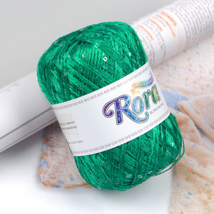 Misoknit RORA High Quality Hot Product Smooth Soft <b>Yarn</b> with Subtle Sheen and Added <b>Sequins</b> Raw Pattern - Product Image 5