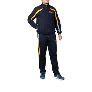 Ensemble survêtement homme personnalisé avec logo, 100 % coton respirant, polaire, sweat à capuche zippé et pantalon de jogging, imprimé, vente en gros - Product Image 1