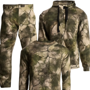 Custom Men's Summer Casual Camo Print <b>Tracksuit</b> Heavyweight 100% Polyester Hoodie and Straight Leg Sweatpants - Product Image 1