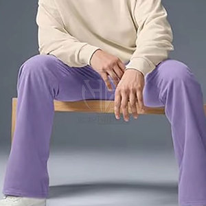 Fashion Wear <b>Trousers</b> Soft Fabric <b>Elastic</b> <b>Waistband</b> Relaxed Fit Clean Design Styling Easy Movement Men Flared Sweat Pant - Product Image 5