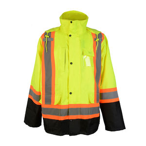 Gilet de sécurité haute visibilité fluorescent réfléchissant ANSI Classe 1 imperméable avec logo personnalisé pour les vêtements de travail de la construction - Product Image 1