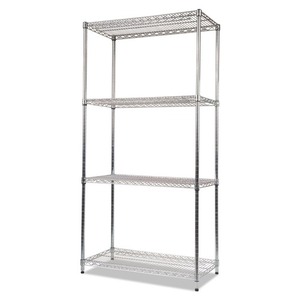 Alera ALESW503618SR Kit de estanterías de alambre de 4 niveles con certificación NSF, tamaño industrial, 36 pulgadas. X 18 Pulgadas X 72 Pulgadas Función Ajustable Plateada - Product Image 3