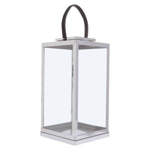 Hanging silver metal candle <b>lantern</b> with glass panels for outdoor patio wedding celebration decoration ideas - Product Image 5