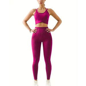 Vêtements de sport pour femmes grandes tailles, ensembles de yoga et de fitness, soutien-gorge de sport, leggings sans couture pour soulever les hanches, entraînement - Product Image 1