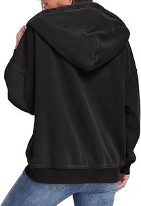 Sweat à capuche urbain pour femme Vintage Washed Casual Pullover Fashion Wash Hoodie - Product Image 4