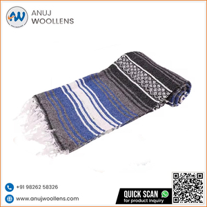 ผ้าห่มผ้าฝ้ายทอมือและอะคริลิคผสมแมกซิกันฟอลซ่างานตามสั่ง - Product Image 3