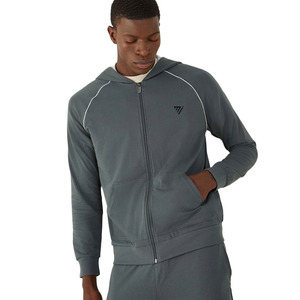 Customized Men Regular Fit Winter Hoodie 100% Cotton Fleece Pullover with Drawstring Solid Color Lightweight & Breathable - Product Image 1