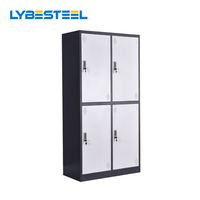 Armoire de rangement en acier à 4 portes, design moderne, mobilier