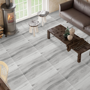 Azulejos de Porcelana con Aspecto de Madera, 60x60 cm, Gris Claro Mate, para Pisos Interiores Modernos - Product Image 1