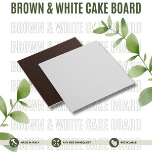 Plateaux à gâteau carrés jetables en carton brun et blanc, couleur unie, qualité commerciale, usage alimentaire - Product Image 2