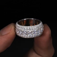 Bijoux Hip Hop personnalisés glacés solide 9K 10K 14K or IGI certifié VS VVS Lab Grown Diamond 5 Rows Eternity Band Ring pour hommes