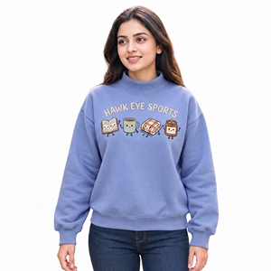 Custom Embroidered Streetwear Soft Cotton Mockneck <b>Crewneck</b> Pullover <b>Sweater</b> Jumper Fleece Oversized Women Mock Neck Sweatshirt - Product Image 1