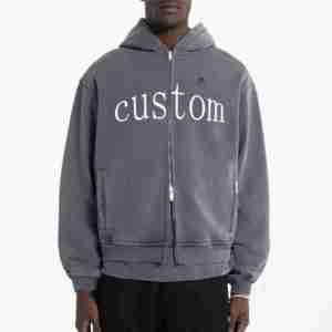 Alta calidad a granel de gran tamaño French Terry Hoodies Sun Faded ácido lavado Vintage Look 100% algodón logotipo personalizado al por mayor para el otoño - Product Image 5
