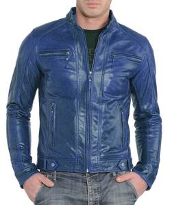 Veste en cuir tendance de haute qualité pour hommes, coupe sur mesure, style décontracté, fermeture à glissière à motif solide pour l'hiver, produit très vendu - Product Image 1