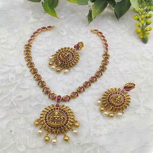 Conjunto de collar de Polki de moissanita tradicional, conjunto de joyería de boda india, Gargantilla de diseñador Moissanite Kundan para mujer - Product Image 1