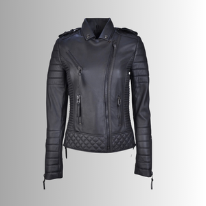 Veste d'hiver élégante pour femme en cuir de vachette, col en V, qualité supérieure, durable, respirante, personnalisable, décontractée, pour soirée, motif géométrique - Product Image 4