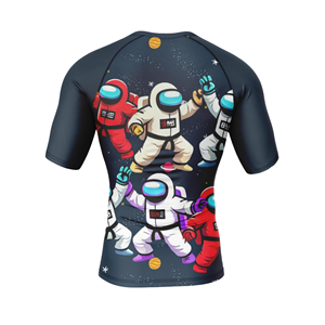 Ventes en gros OEM Rashguard de compression pour le Jiu-jitsu, le Judo et le MMA, manches courtes, séchage rapide, UPF50+, antibactérien, personnalisé, unisexe - Product Image 2