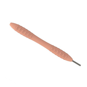 Miroir dentaire en silicone pêche avec poignée ergonomique texturée, outil de diagnostic réutilisable - Product Image 5