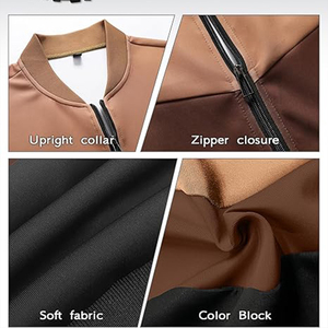Casual Plus Size Safari Jacket Soft Shell Zipper Bomber con función transpirable y a prueba de viento para adultos Bomber Jackets - Product Image 6