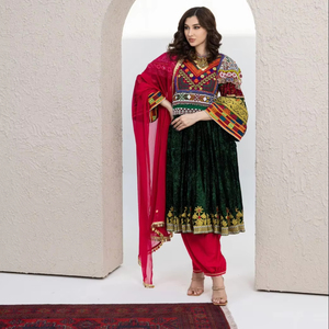 ชุดเดรสปักเสน่ห์ของชนเผ่าชาวอัฟกานิสถานชุดกระโปรงยาวแบบอัฟกานิสถานชุดเดรสแต่งงานสำหรับผู้หญิง2025 - Product Image 1