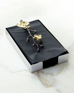 Christmas Decoration Metal <b>Matte</b> Black Napkin Holder With Flower Design Wedding Use <b>Table</b> Decoration Holder - Product Image 3