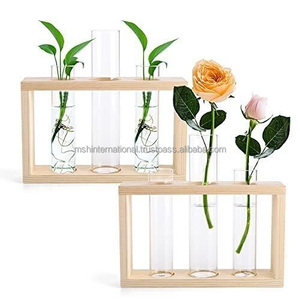 Plantes hydroponiques créatives Bureau Bureau Boule Vase Support En Bois Ornements Suspendus Vase En Verre - Product Image 2