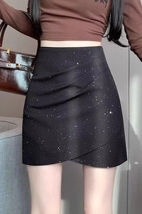 กระโปรงเอวสูงสำหรับผู้หญิง, กระโปรงเอวสูงทรงเออเนกประสงค์กระโปรงเงางามแบบไม่เหมือนใคร - Product Image 6