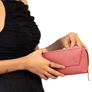 Коричневый кожаный бумажник с хлопковой подкладкой на молнии с узором нитки дизайн короткий карман чехол держатель для карт кошелек для денег для мужчин и женщин - Product Image 2