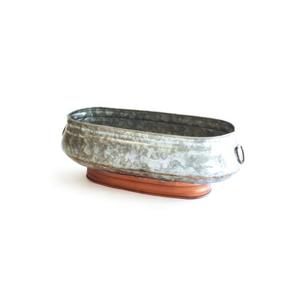 Juego de cubos de maceta de tres salidas de Metal galvanizado de latón AK con bandeja para juego de macetas decorativas de jardinería al aire libre - Product Image 2