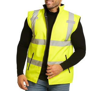 Chaleco de seguridad sin mangas de alta visibilidad con cinta reflectante para trabajadores de la construcción y exteriores - Product Image 6