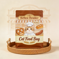 Sacs d'emballage pour animaux de compagnie (chiens et chats) en MOPP imprimés numériquement et personnalisés, de qualité alimentaire, à fond plat avec fermeture éclair