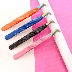 Espejo de Color Rosa Pretty Baby con mango largo para extensión de pestañas, espejo de pestañas con logotipo personalizado con pinzas y tijera - Product Image 6