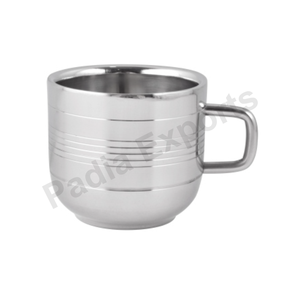 Tasse à thé double paroi Silver Touch Tasse à thé simple Tasse à thé en acier inoxydable Mate Cup - Product Image 1