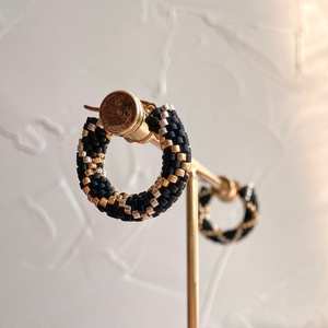 Modern Resum <b>Beaded</b> Earrings with <b>Turquoise</b> Design and Cascading Fringe Unique Jewelry Gift by MS Handicraft - Product Image 5