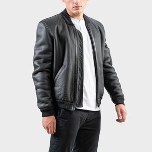 Veste en cuir de haute qualité pour hommes, design OEM, vêtements décontractés, logo personnalisé, grandes tailles. - Product Image 5