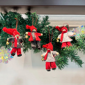 Set of 2 <b>Christmas</b> Tree wood gnome ornaments Cute doll Decorations - Product Image 5