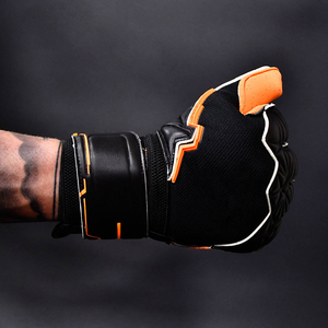 Premium Quality Orange <b>Quartz</b> German Latex Goalkeeper Gloves Custom Logo Design Breathable Soccer Football Gloves for Sale - Product Image 4
