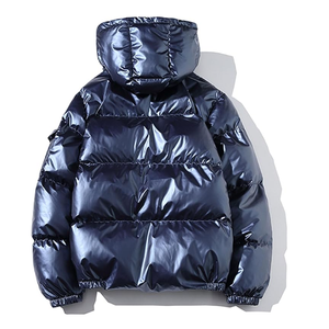 Mode personnalisée de haute qualité pour hommes, veste d'hiver chaude métallique bouffante brillante, blouson rembourré à bulles - Product Image 2