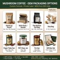 OEM Personalizado, Café de Hongos en Polvo 8 en 1, Mezcla para la Salud Cerebral con Melena de León, Chaga, Shiitake, Maitake, Cola de Pavo, a Granel
