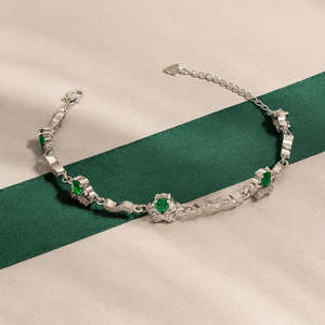 NOVAMART Fine Zarkan 925 <b>Silver</b> Fine <b>Bangle</b> Minimalist Emerald <b>Bracelet</b> Wholesale Export - Product Image 1