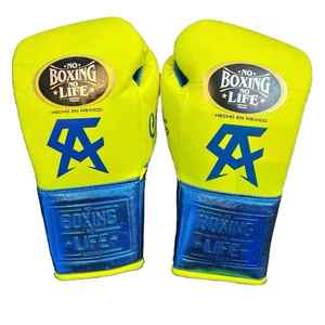 Gants de boxe en cuir de vache véritable de qualité supérieure, tendance et très vendus, sans boîte, sans vie, avec sangle de poignet réglable, complets - Product Image 6