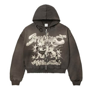 Conception optimale d'usine, haute qualité, tenue d'hiver numérique tendance pour homme, sweat à capuche zippé en polaire, poids moyen 300 GSM, mélange de coton - Product Image 5