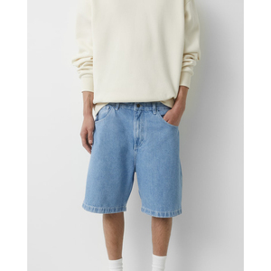 Pantalones cortos sueltos de lavado ligero Jeans de mezclilla Fit Hombres Casual Transpirable Short Zip Fly Baggy Jean para hombres Short - Product Image 2