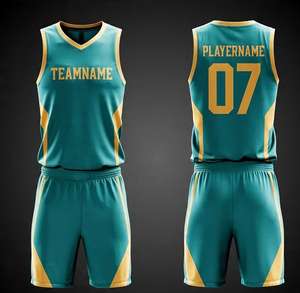 Uniforme de basket-ball de haute qualité, impression par sublimation, 100% polyester, nouveau design, couleur unie, ensembles d'uniformes de basket-ball pour hommes - Product Image 3