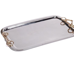 Plateau de service en métal de style vintage moderne marteau décoratif élégant plateau personnalisé de fantaisie Noël - Product Image 5