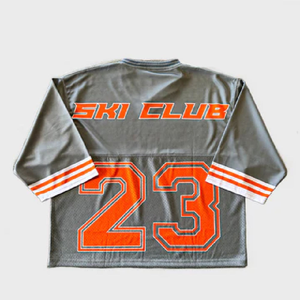 Camiseta de Fútbol Personalizada Negra y Roja, Cuello en V, Malla, Sublimada, Uniforme de Equipo - Product Image 6